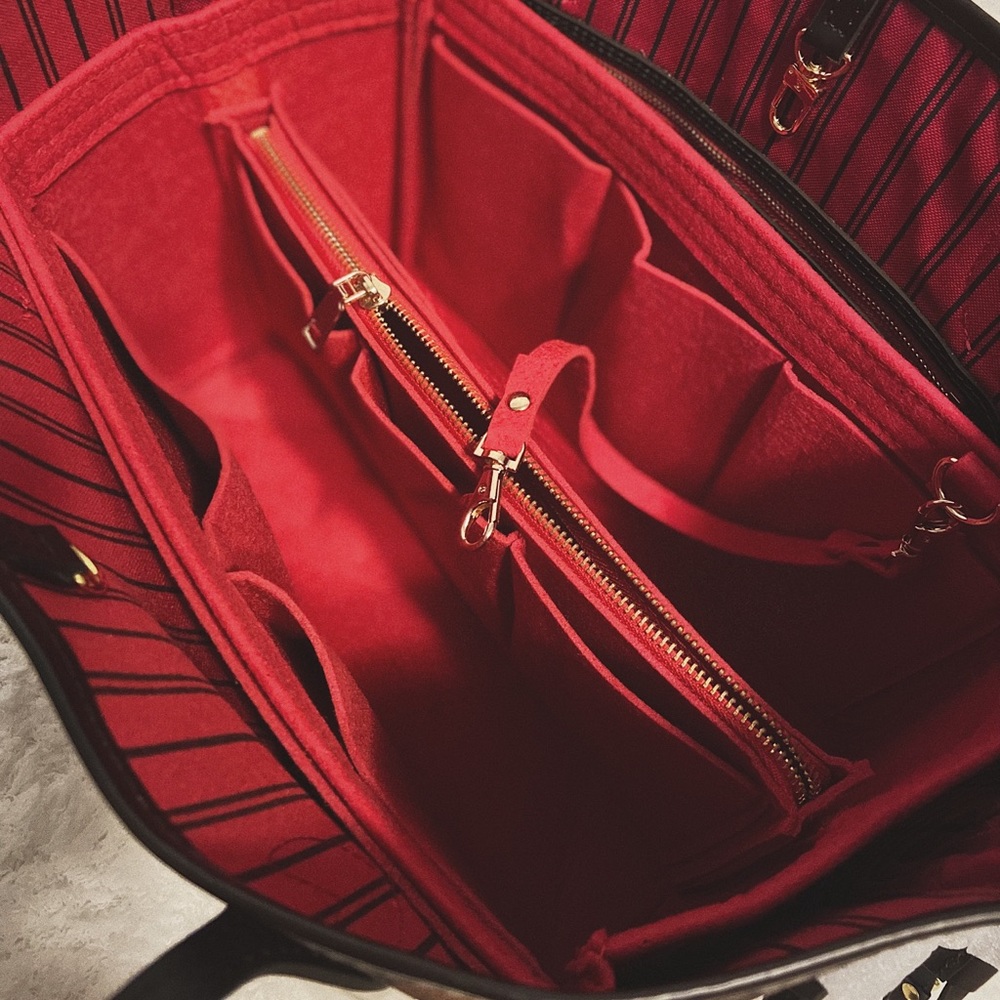 Insert red felt pocket ORGANIZER for Neverfull MM